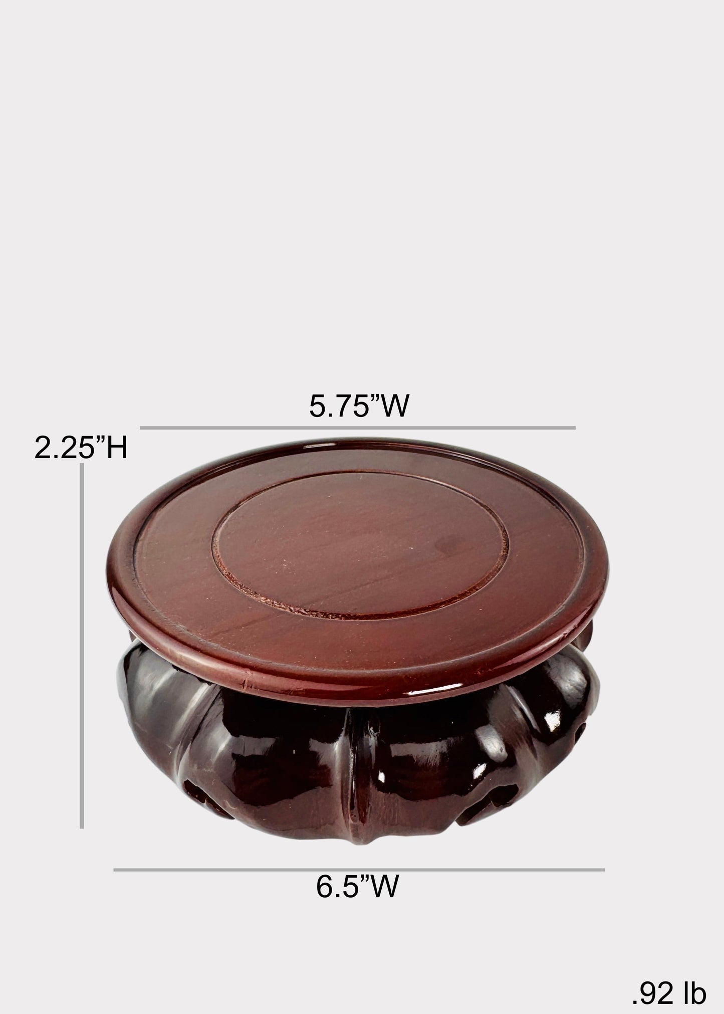 Lotus Carved Wooden Stand – Circular Base
