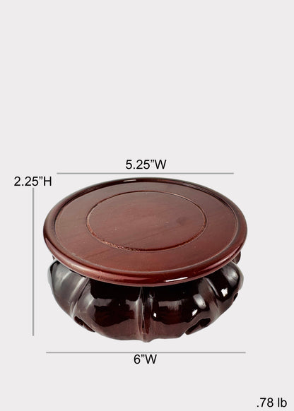 Lotus Carved Wooden Stand – Circular Base