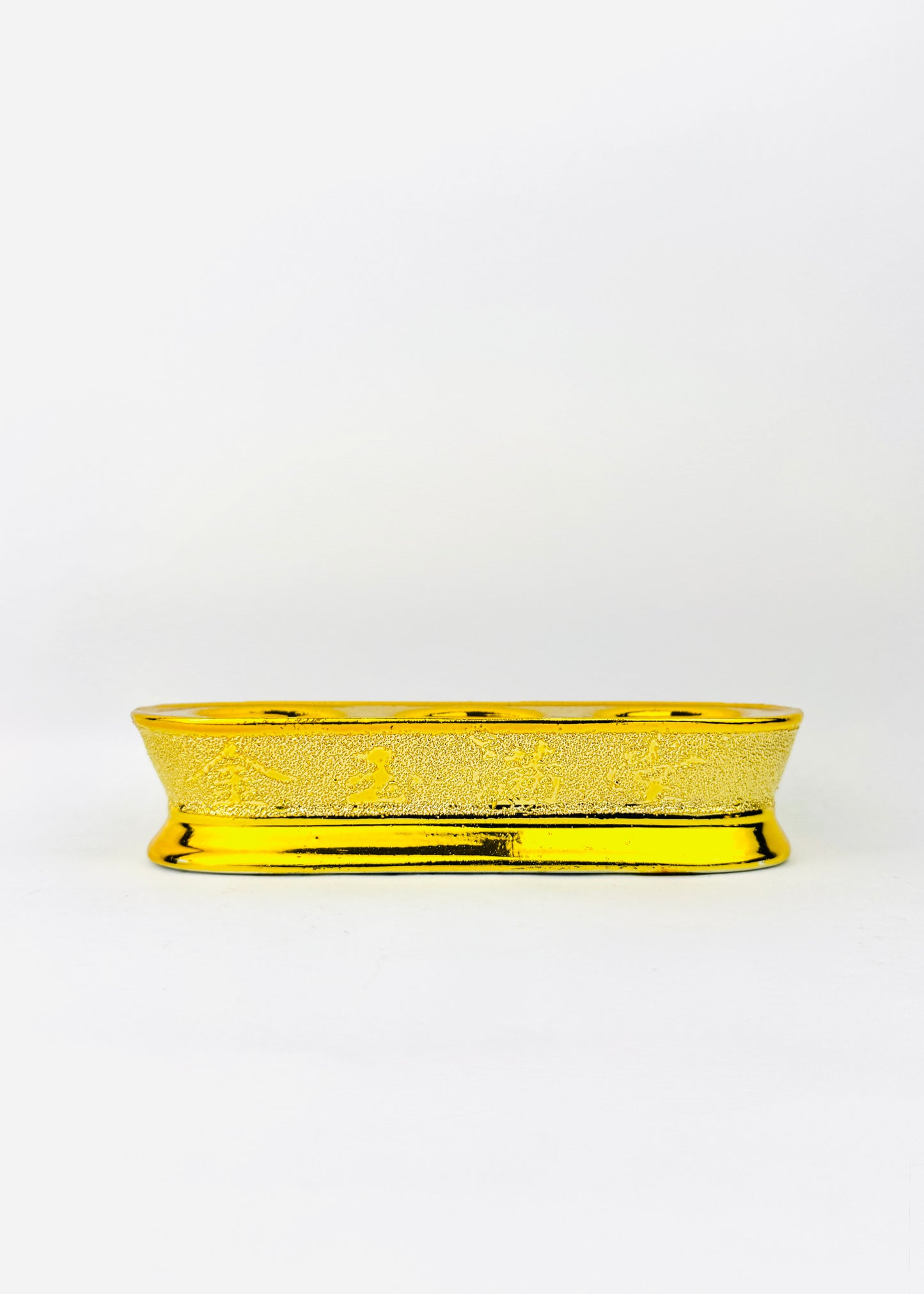 Lotus Altar Cups - Gold-Tone Tray with Textured Finish - Set of 3