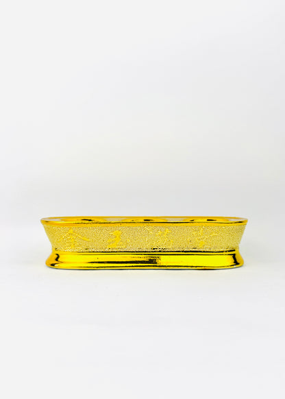 Lotus Altar Cups - Gold-Tone Tray with Textured Finish - Set of 3