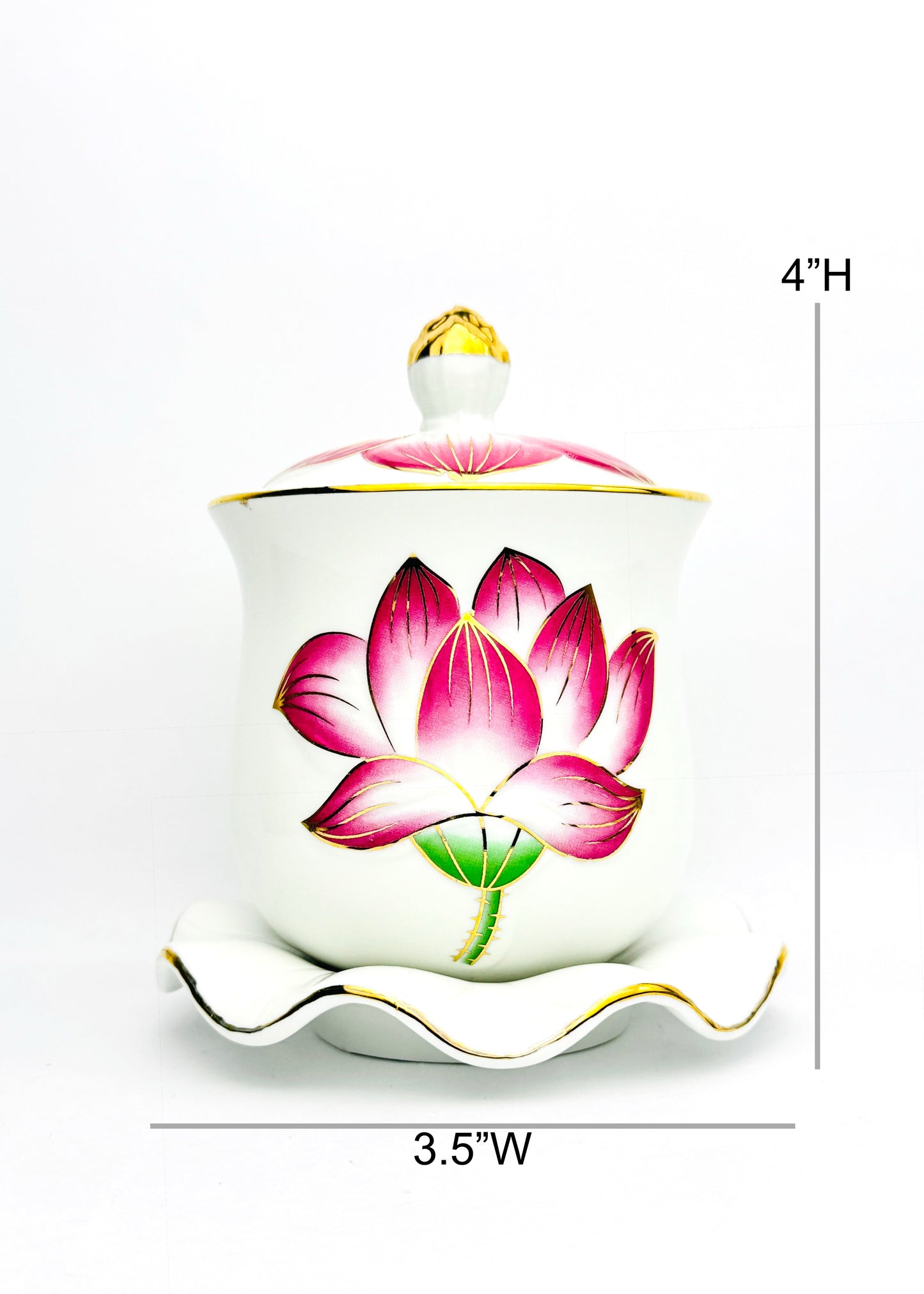 Lotus Covered Offering Cup – Single – Pink/White