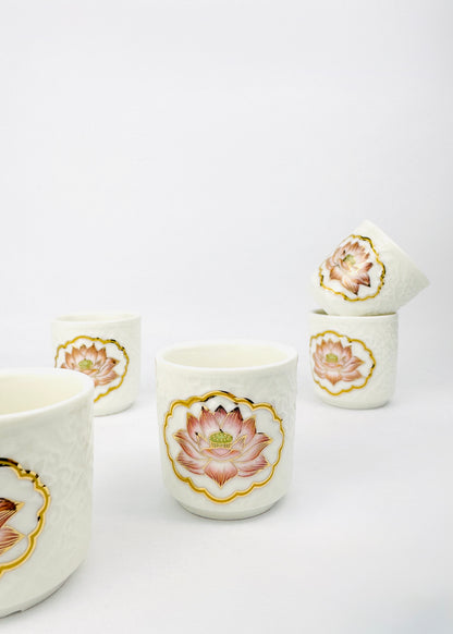 Mini Lotus Medallion Offering Cup - Single - Pink/White