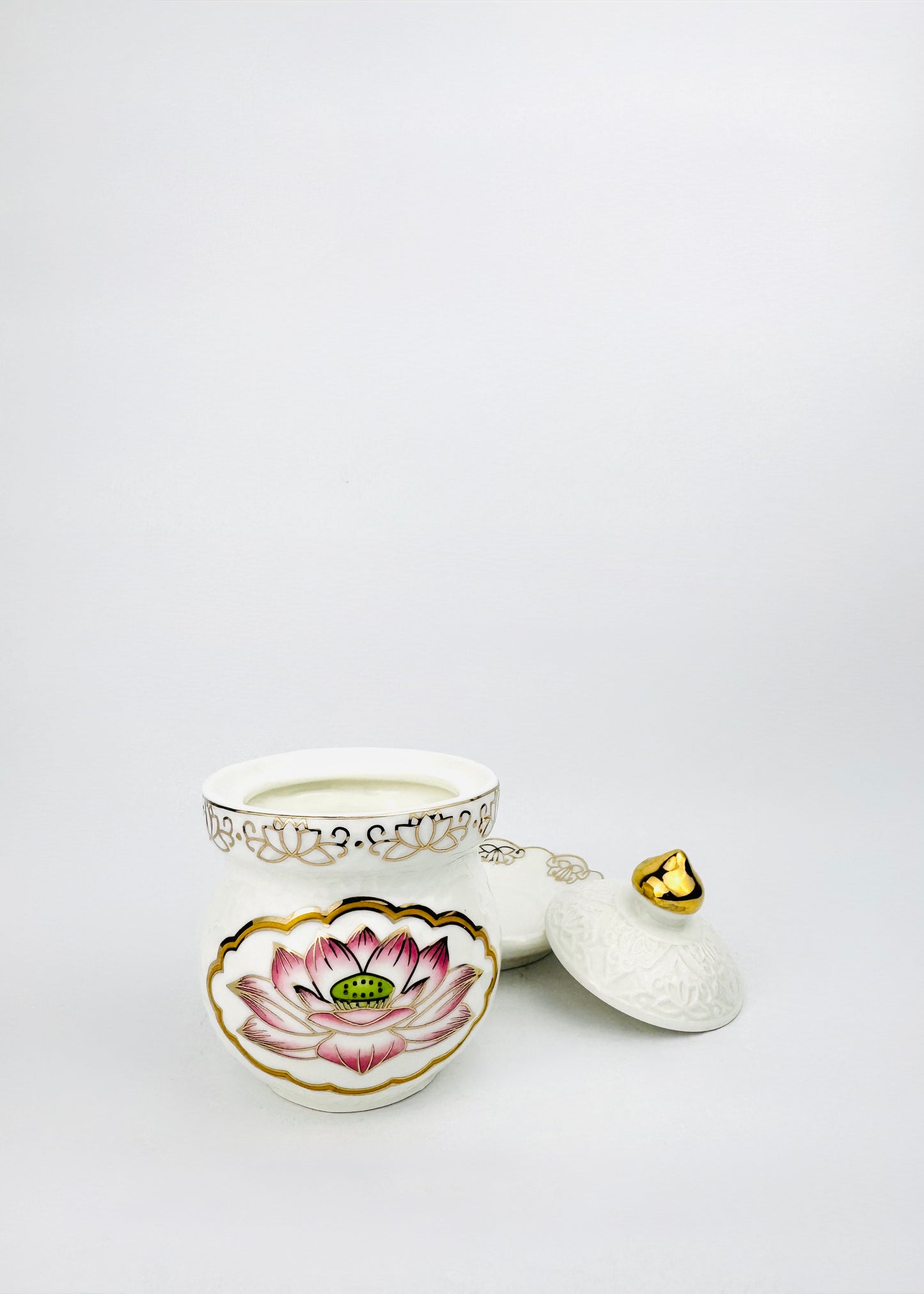 Lotus Medallion Covered Offering Cup - Single - Pink/White