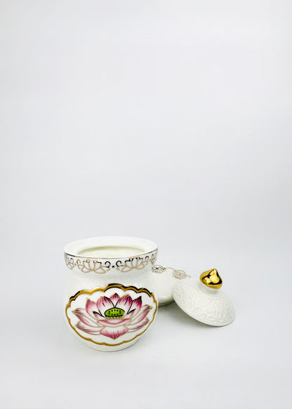 Lotus Medallion Covered Offering Cup - Single - Pink/White