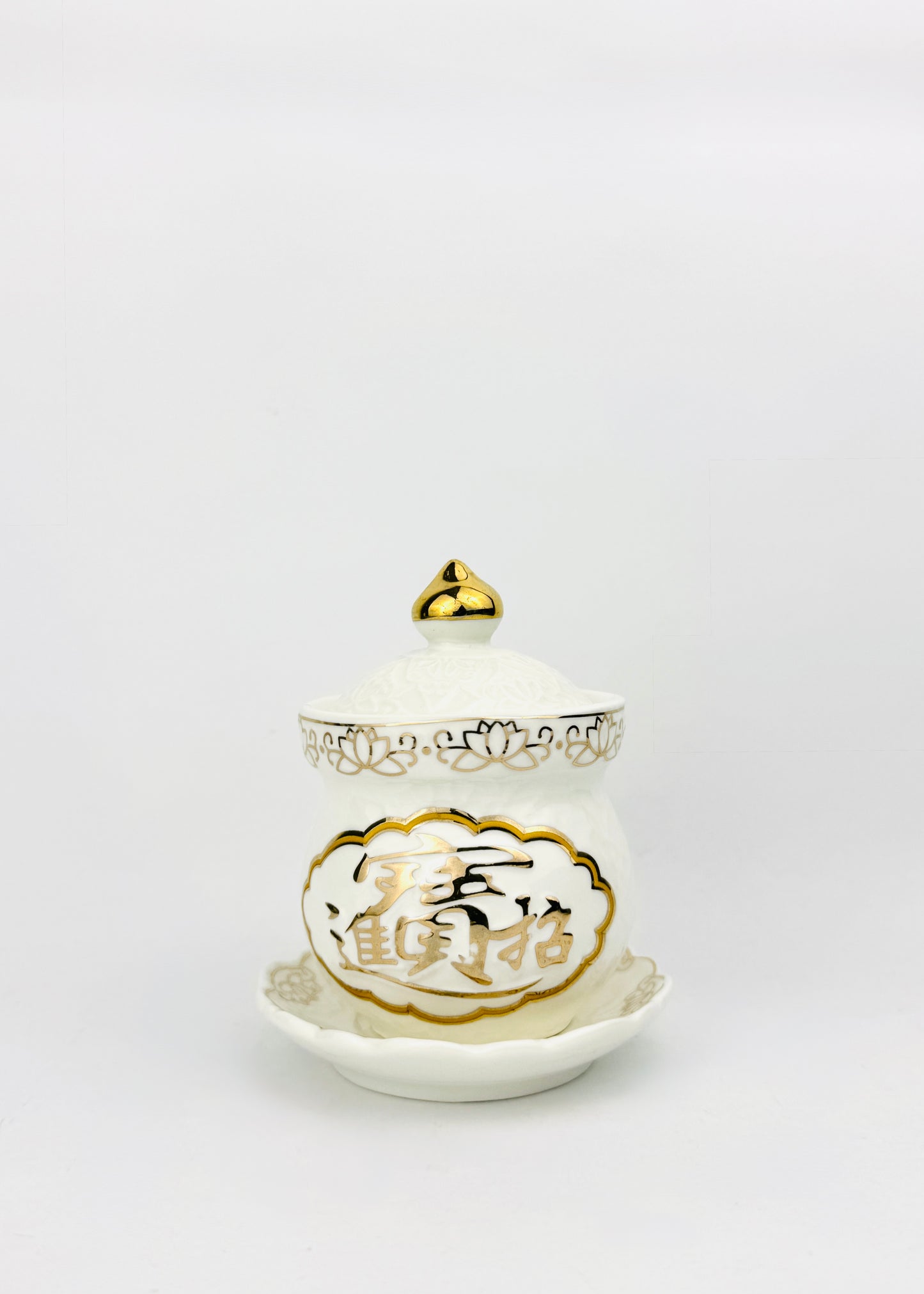 Lotus Medallion Covered Offering Cup - Single - Pink/White