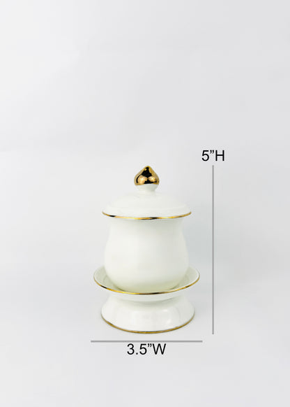 Classic Covered Offering Cup - Single - White/Gold