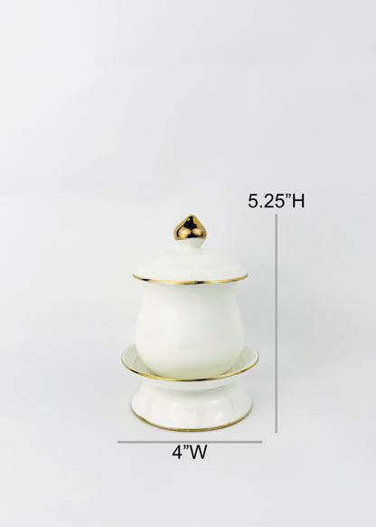 Classic Covered Offering Cup - Single - White/Gold