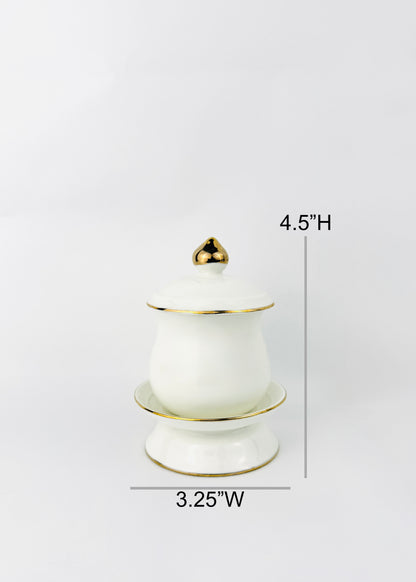 Classic Covered Offering Cup - Single - White/Gold