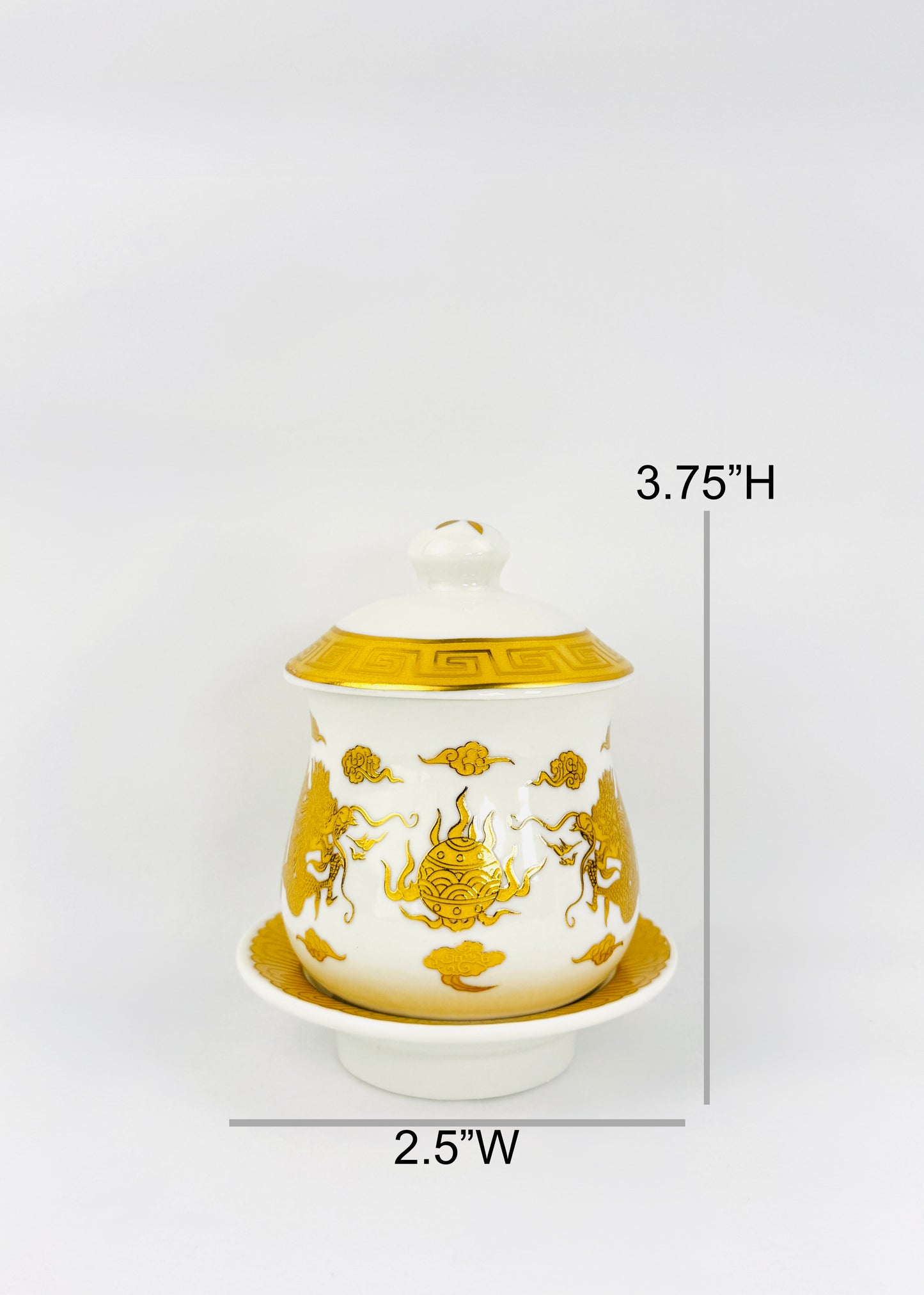 Dragon Covered Offering Cup - Single - Gold/White