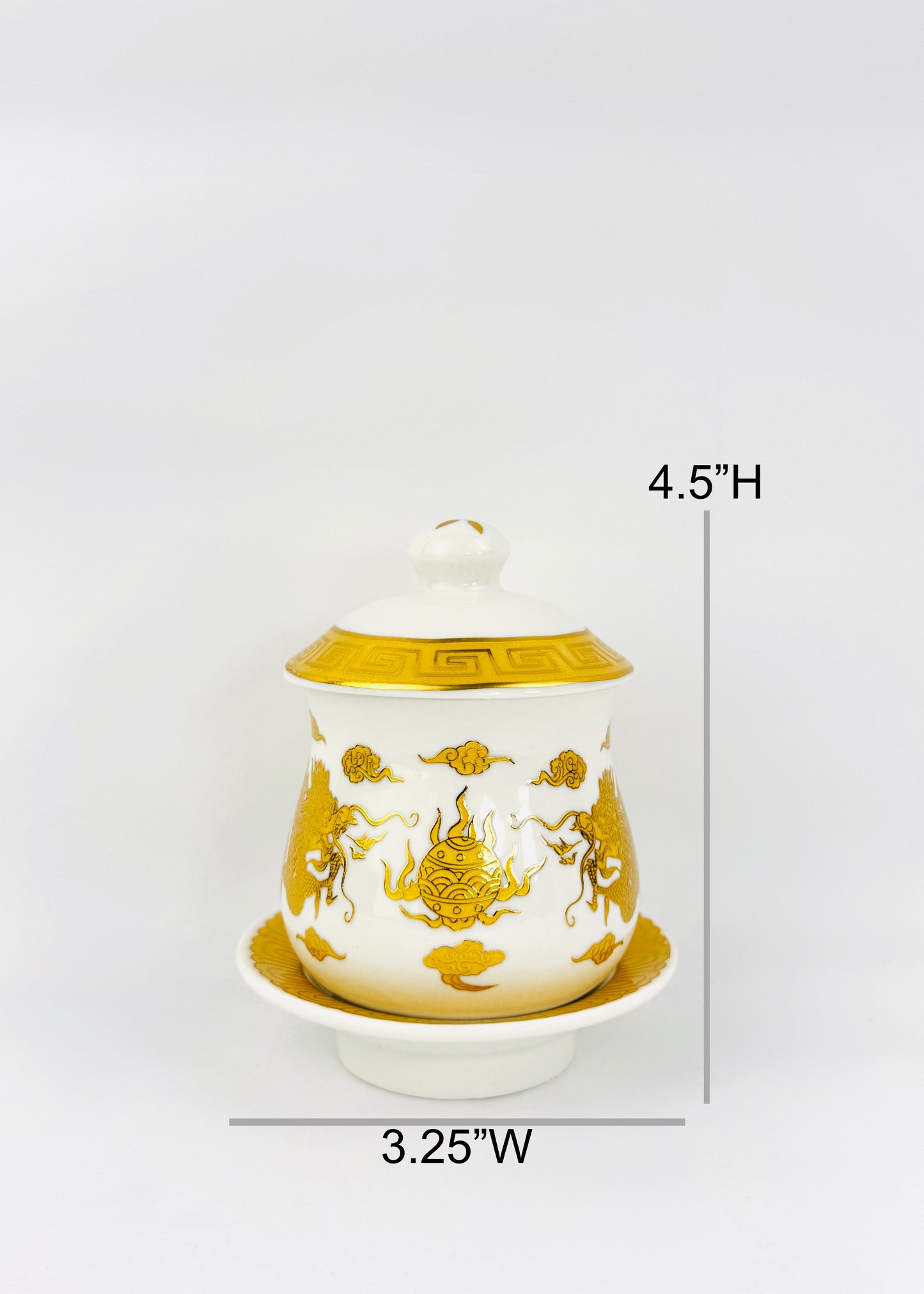 Dragon Covered Offering Cup - Single - Gold/White