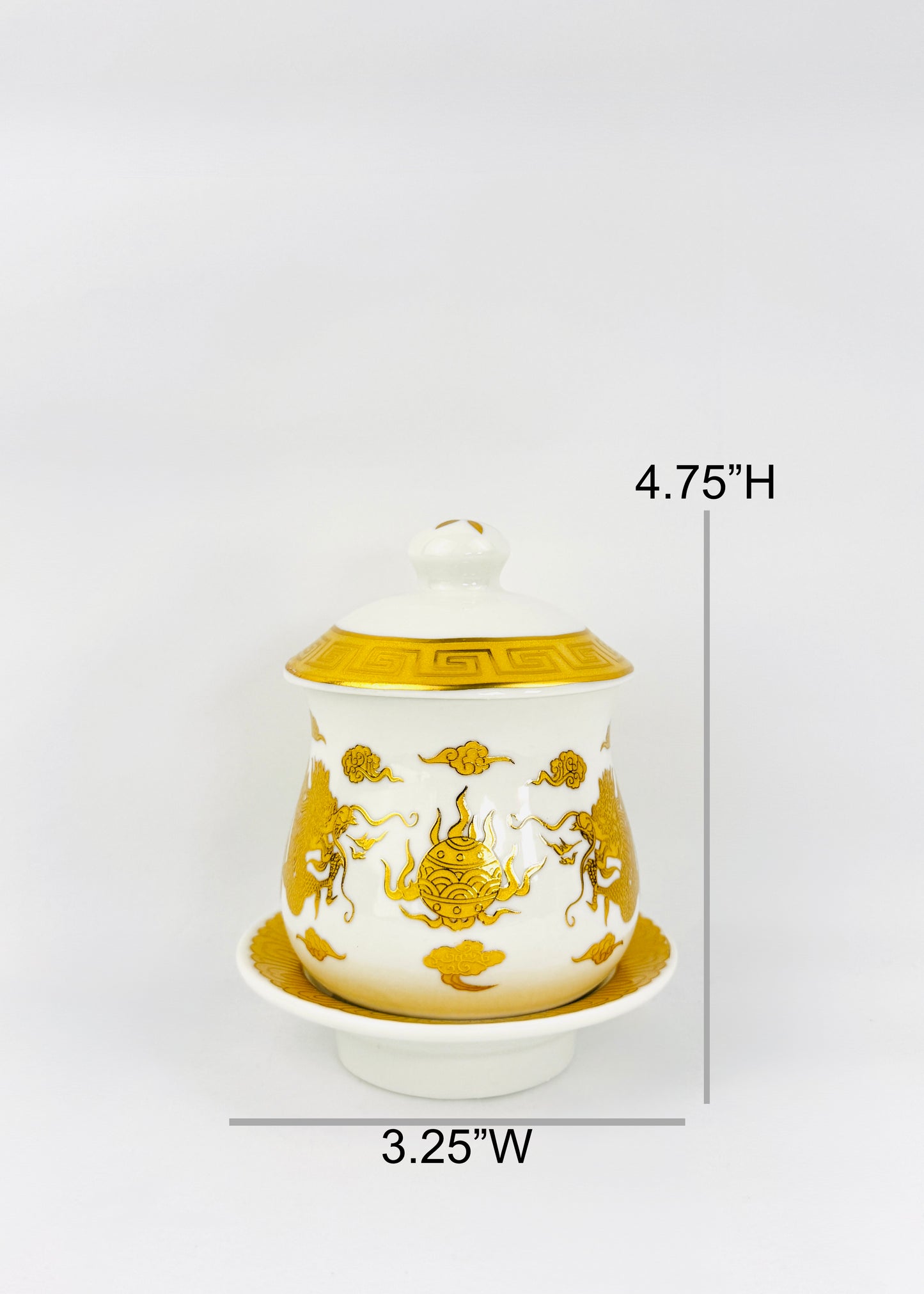 Dragon Covered Offering Cup - Single - Gold/White