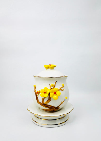 Blossom Covered Offering Cup - Single - Yellow/White