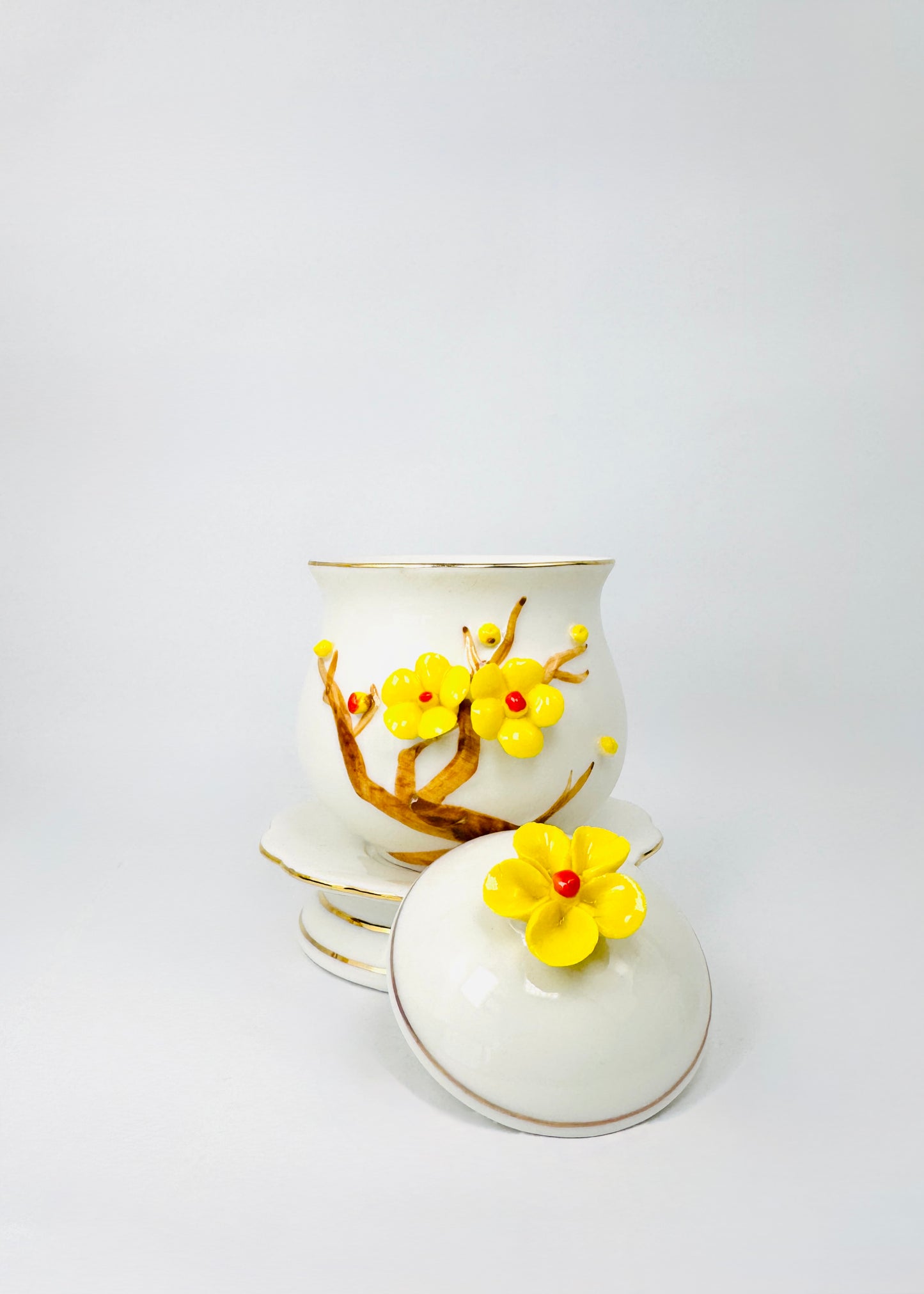 Blossom Covered Offering Cup - Single - Yellow/White