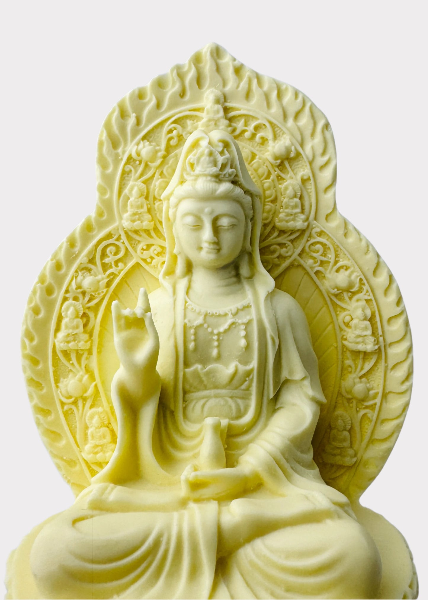 Guan Yin with Mandorla Back - Resin Statue