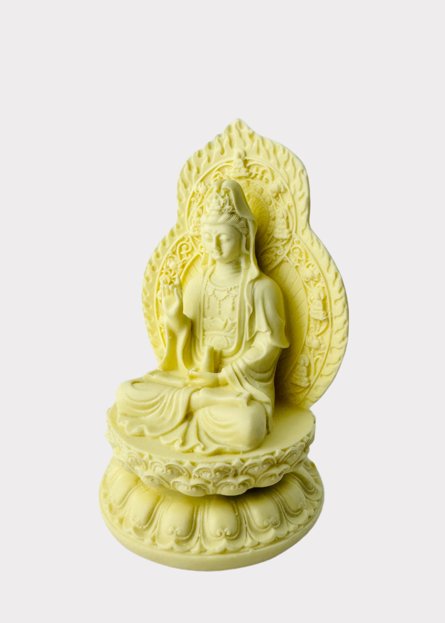 Guan Yin with Mandorla Back - Resin Statue