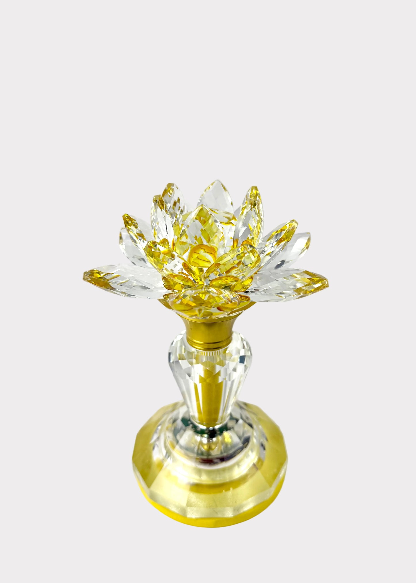 Crystal Lotus Color-Changing LED Altar Lamp - Multicolor or Solid Light (Pair)