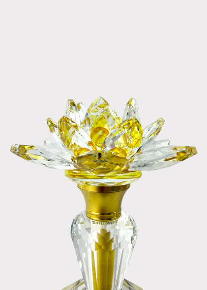 Crystal Lotus Color-Changing LED Altar Lamp - Multicolor or Solid Light (Pair)