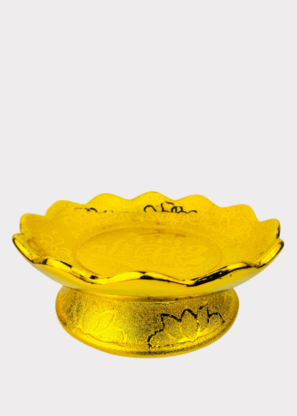 Gold Lotus - Altar Plate - Textured Ceramic