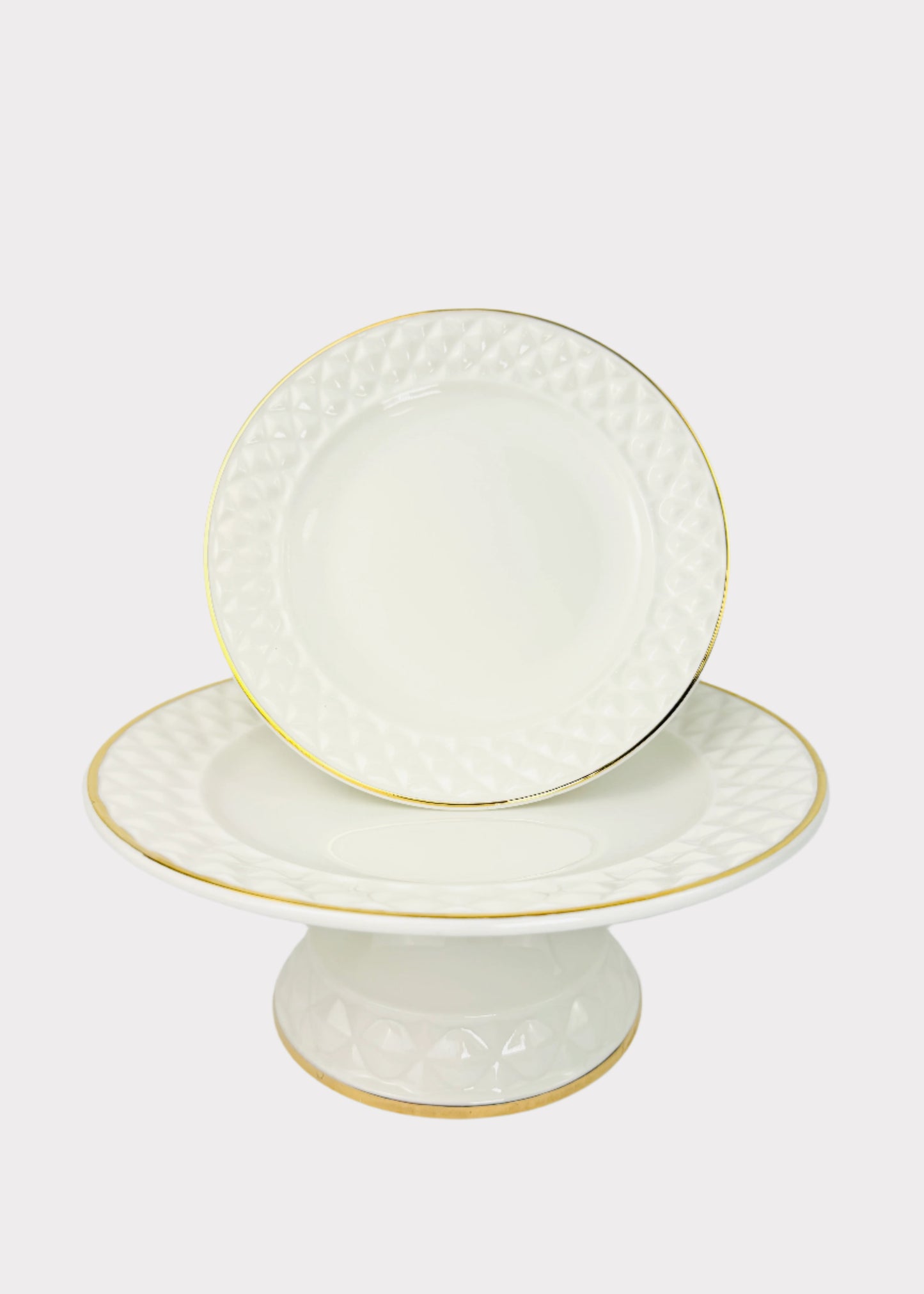 White Gold Rim - Altar Plate - Ceramic