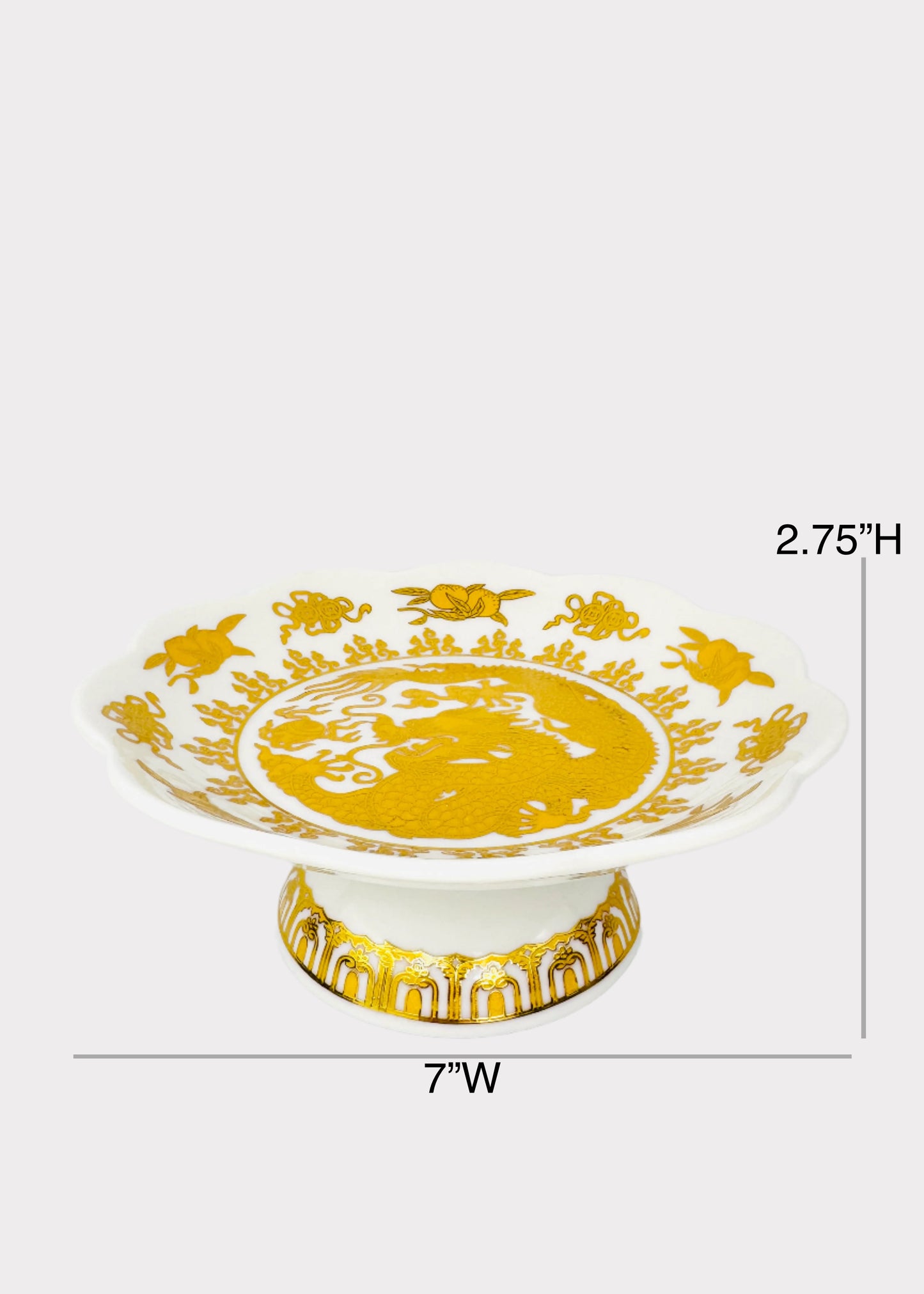 Imperial Dragon - Altar Plate - White/Gold