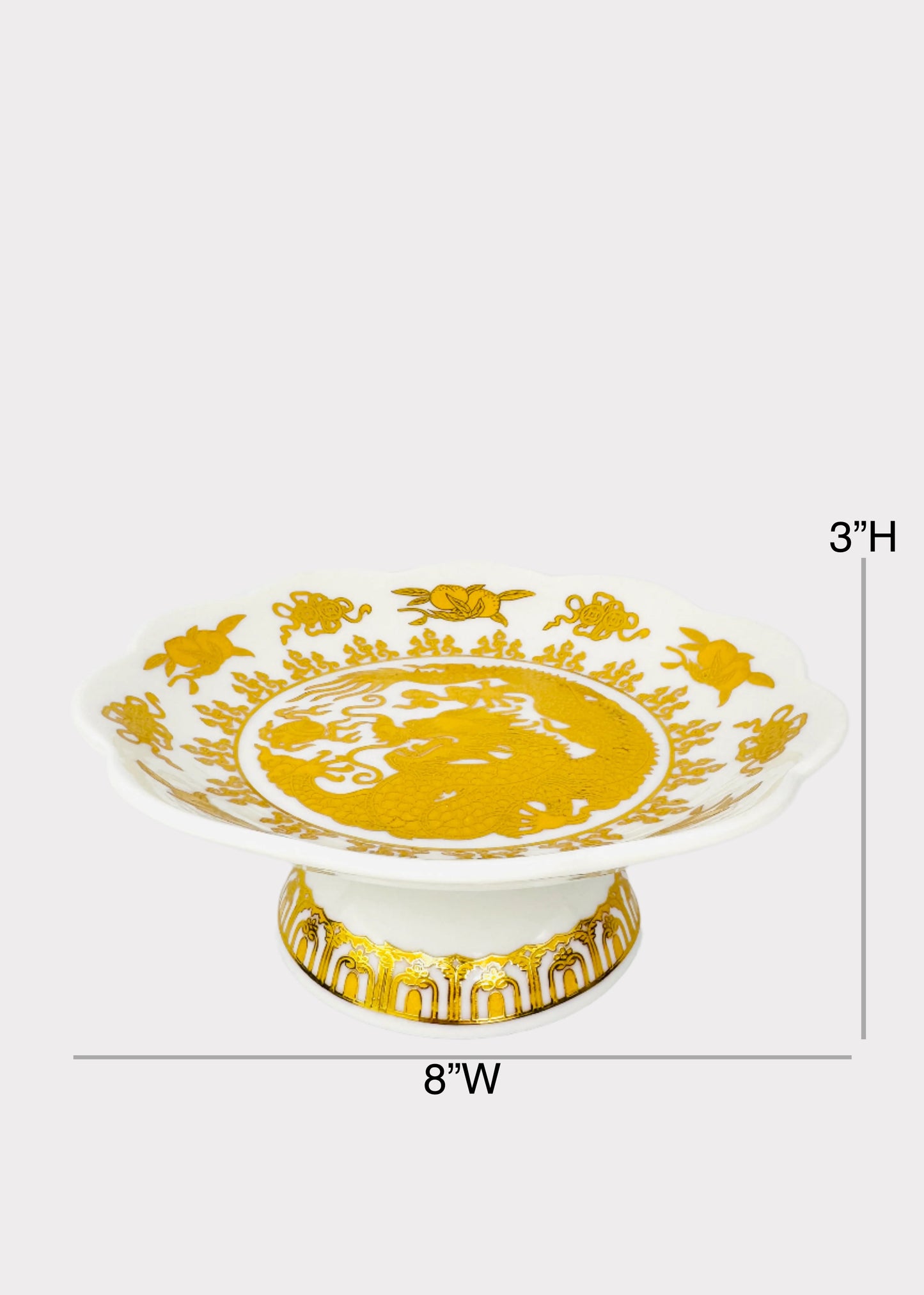 Imperial Dragon - Altar Plate - White/Gold