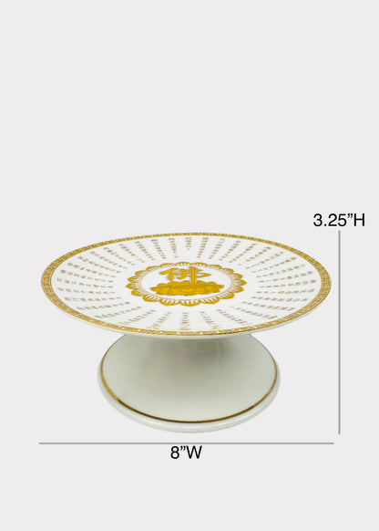 Buddha Sutra Rays - Altar Plate - White/Gold