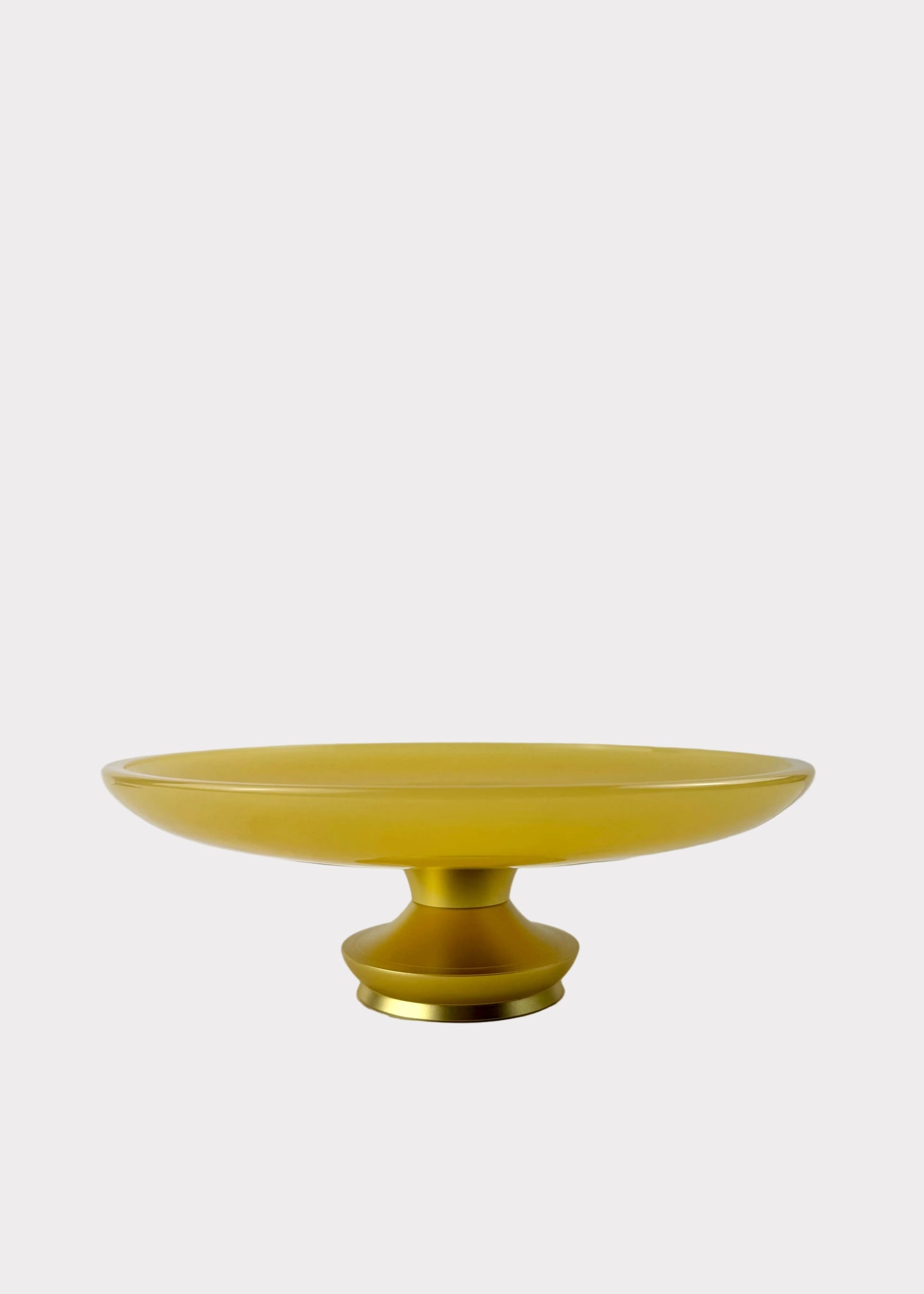 Yellow Jade Finish Offering Plate with Gold-Tone Base