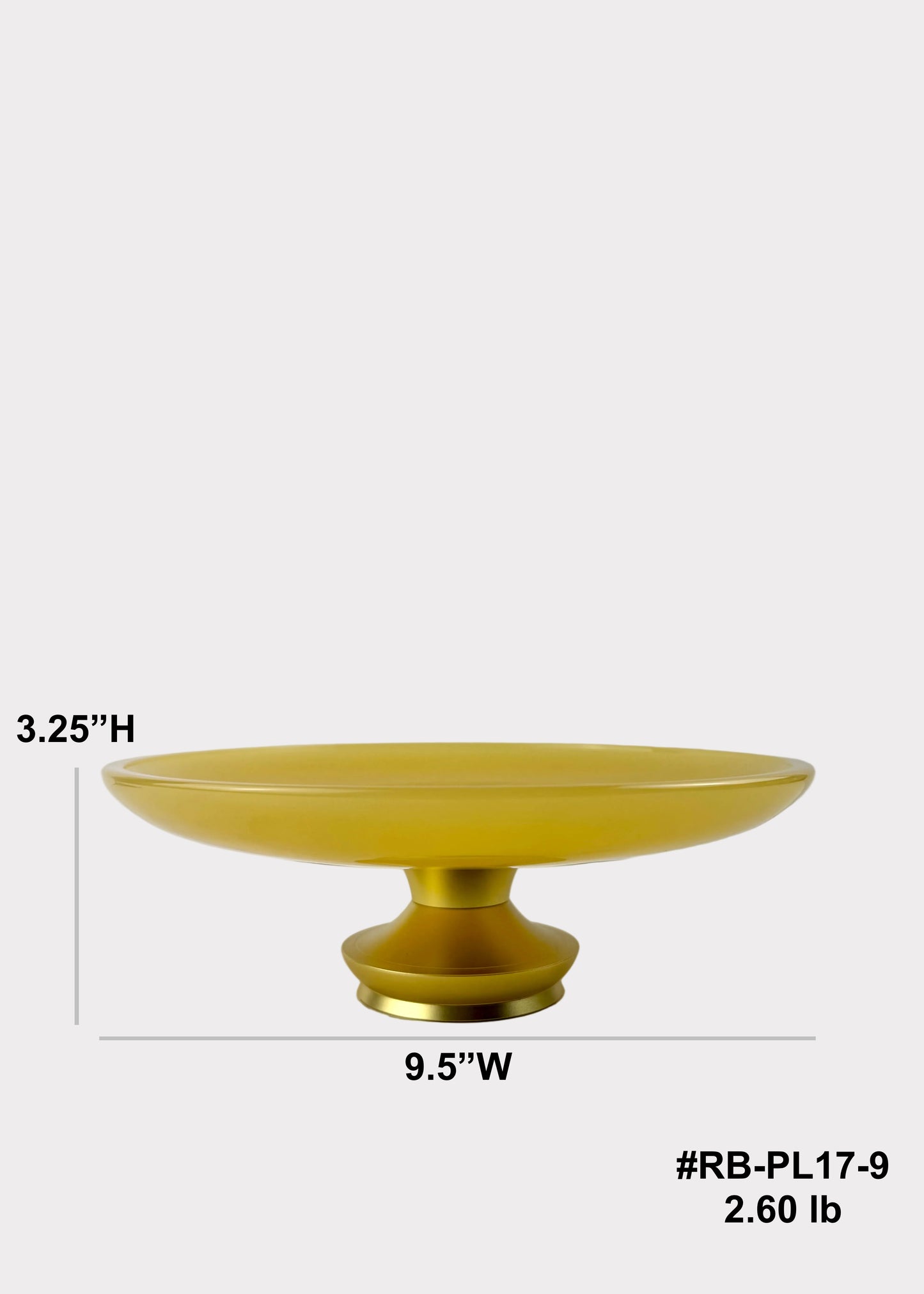 Yellow Jade Finish Offering Plate with Gold-Tone Base