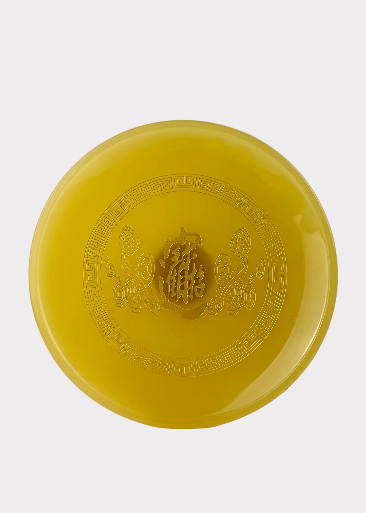 Yellow Jade Finish Offering Plate with Gold-Tone Base