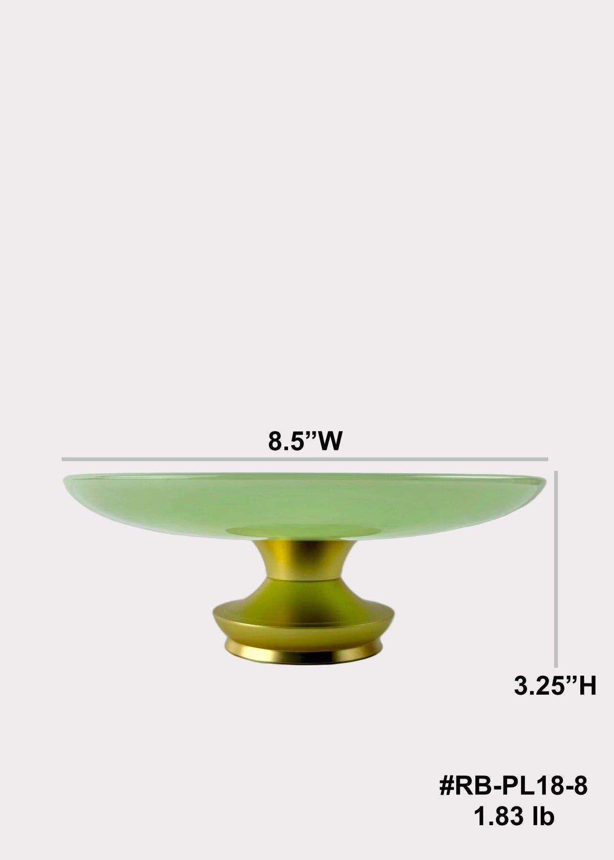 Jade Green Celadon Offering Plate with Gold-Tone Metal Base