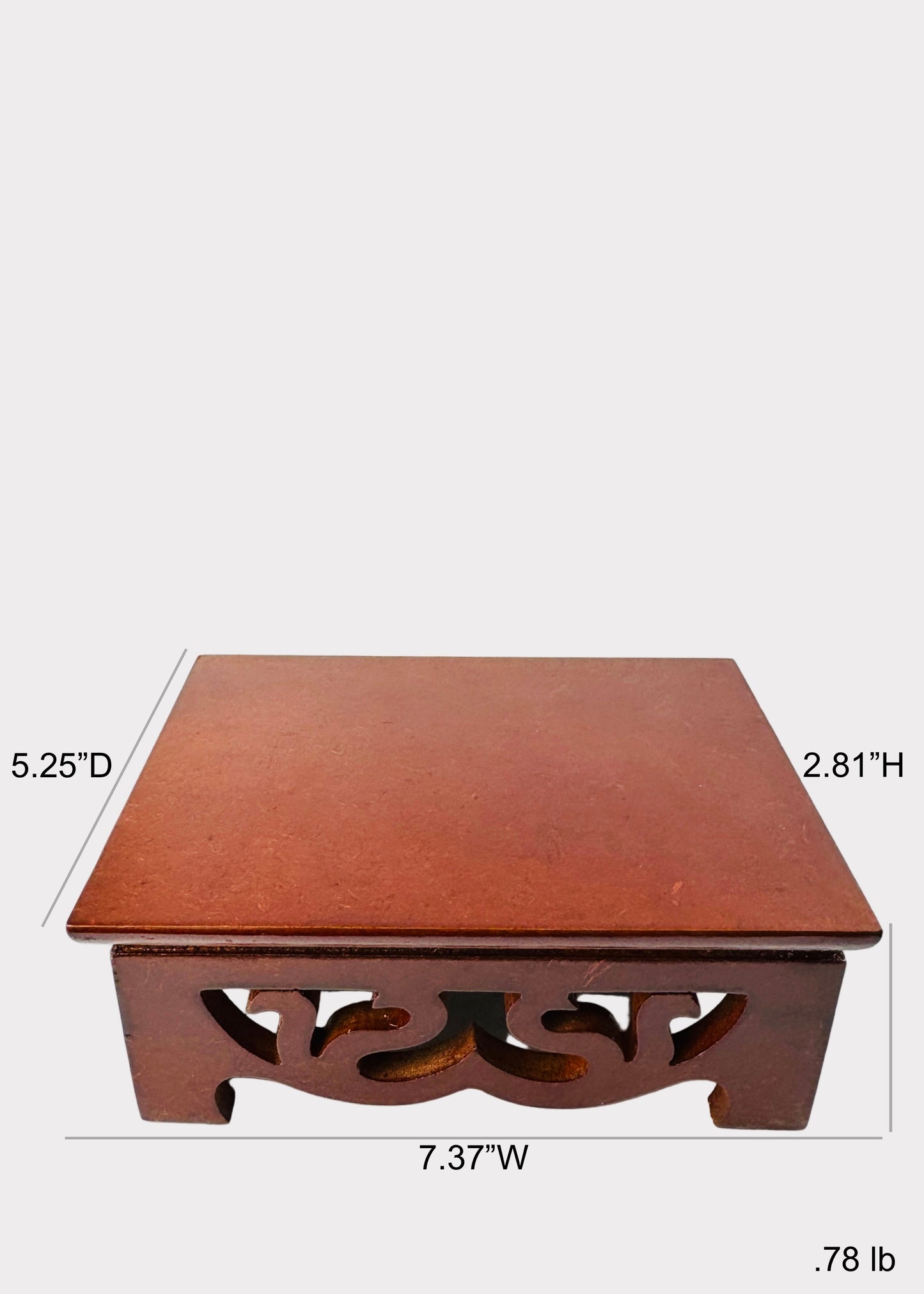 Rectangular Carved Wooden Altar Stand – Cloud Scroll
