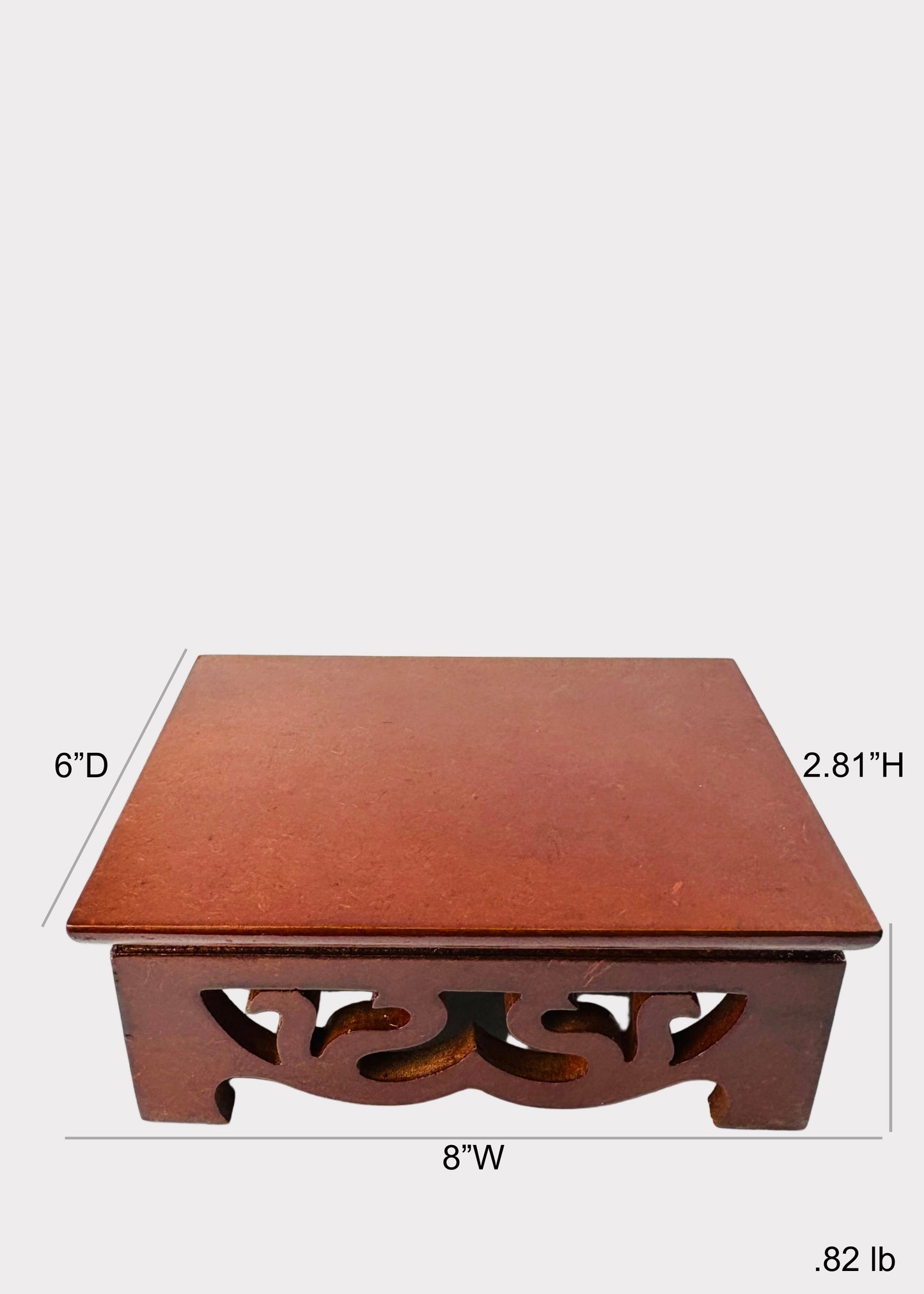 Rectangular Carved Wooden Altar Stand – Cloud Scroll