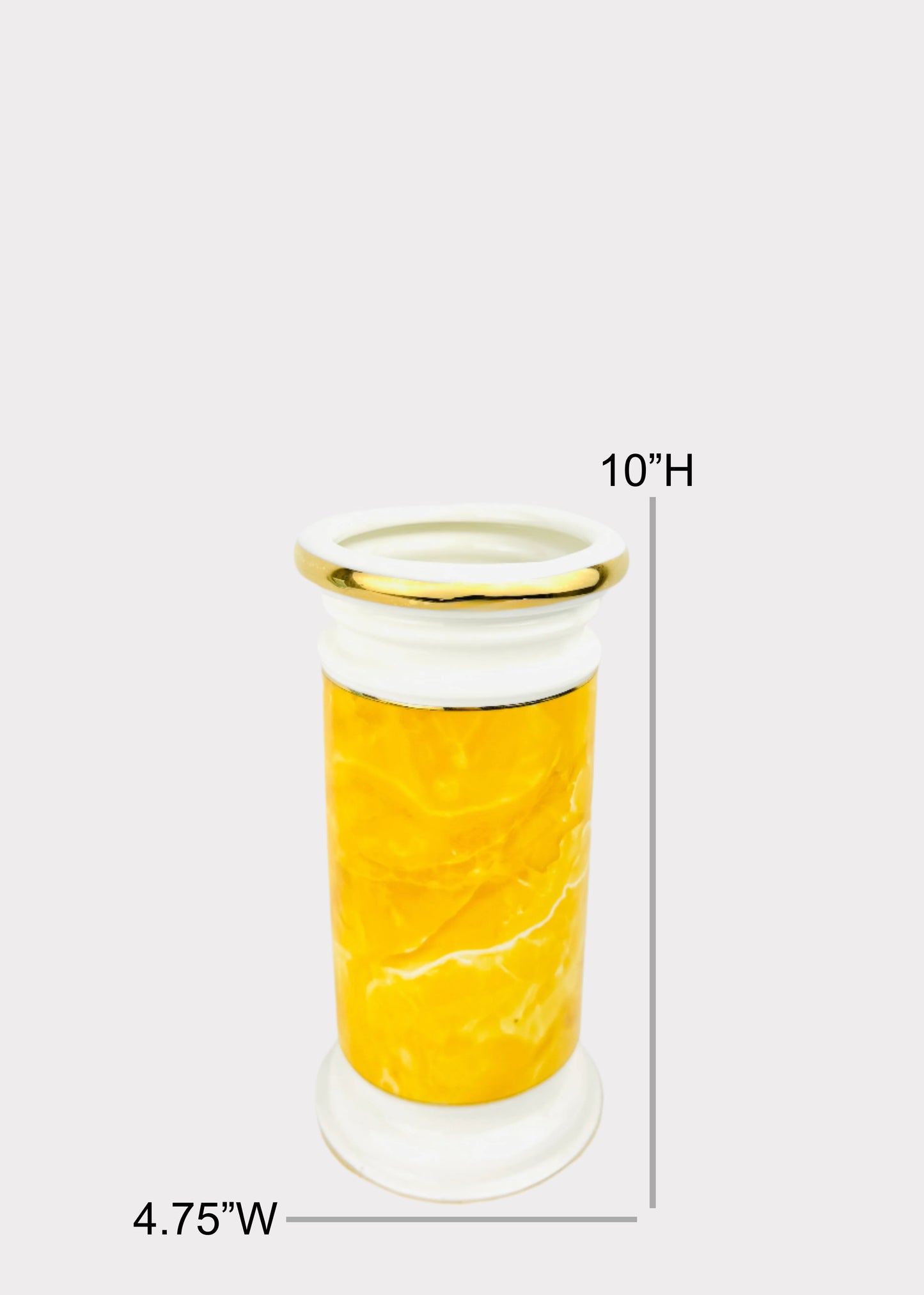 Yellow Marble Cylinder - Altar Vase - Ceramic