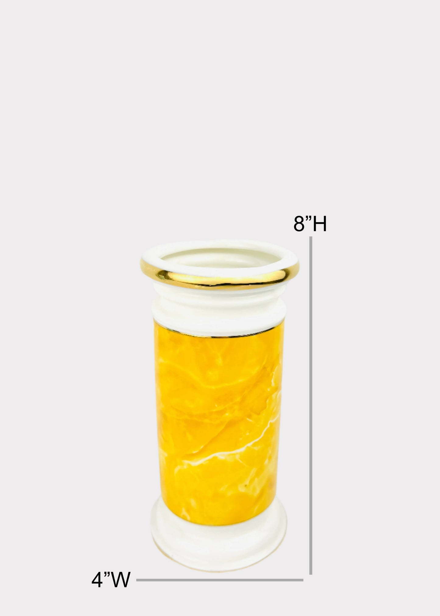 Yellow Marble Cylinder - Altar Vase - Ceramic