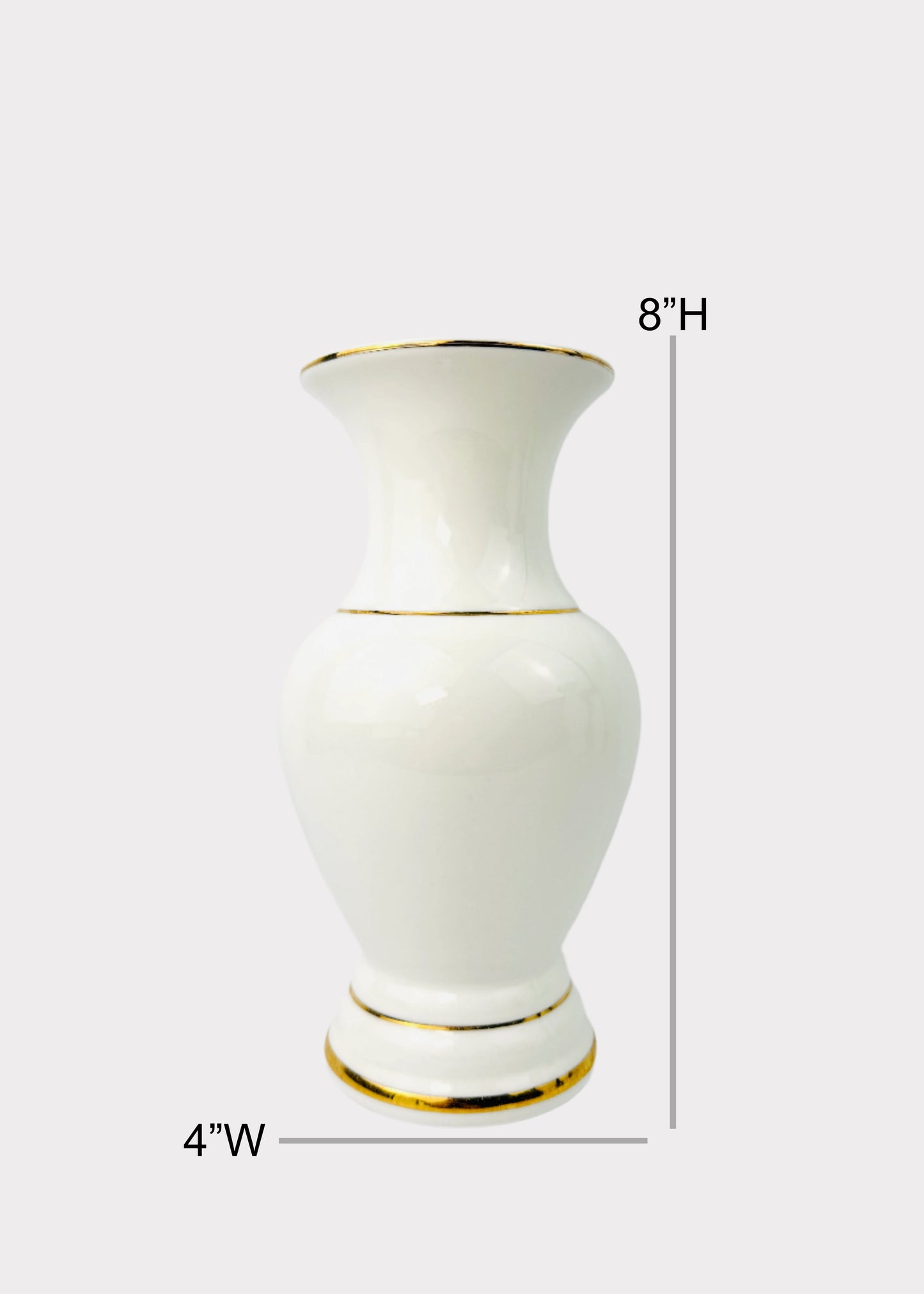 White Gold Rim - Altar Vase - Ceramic