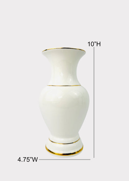 White Gold Rim - Altar Vase - Ceramic