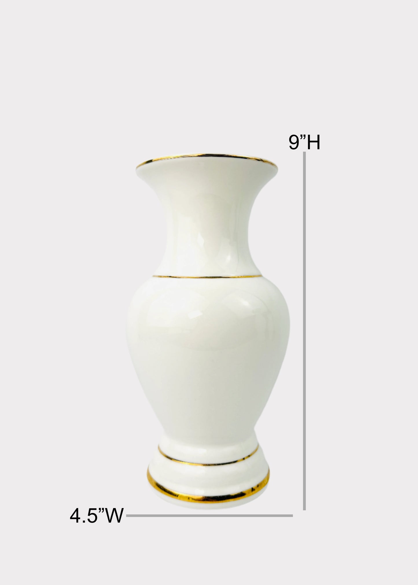 White Gold Rim - Altar Vase - Ceramic