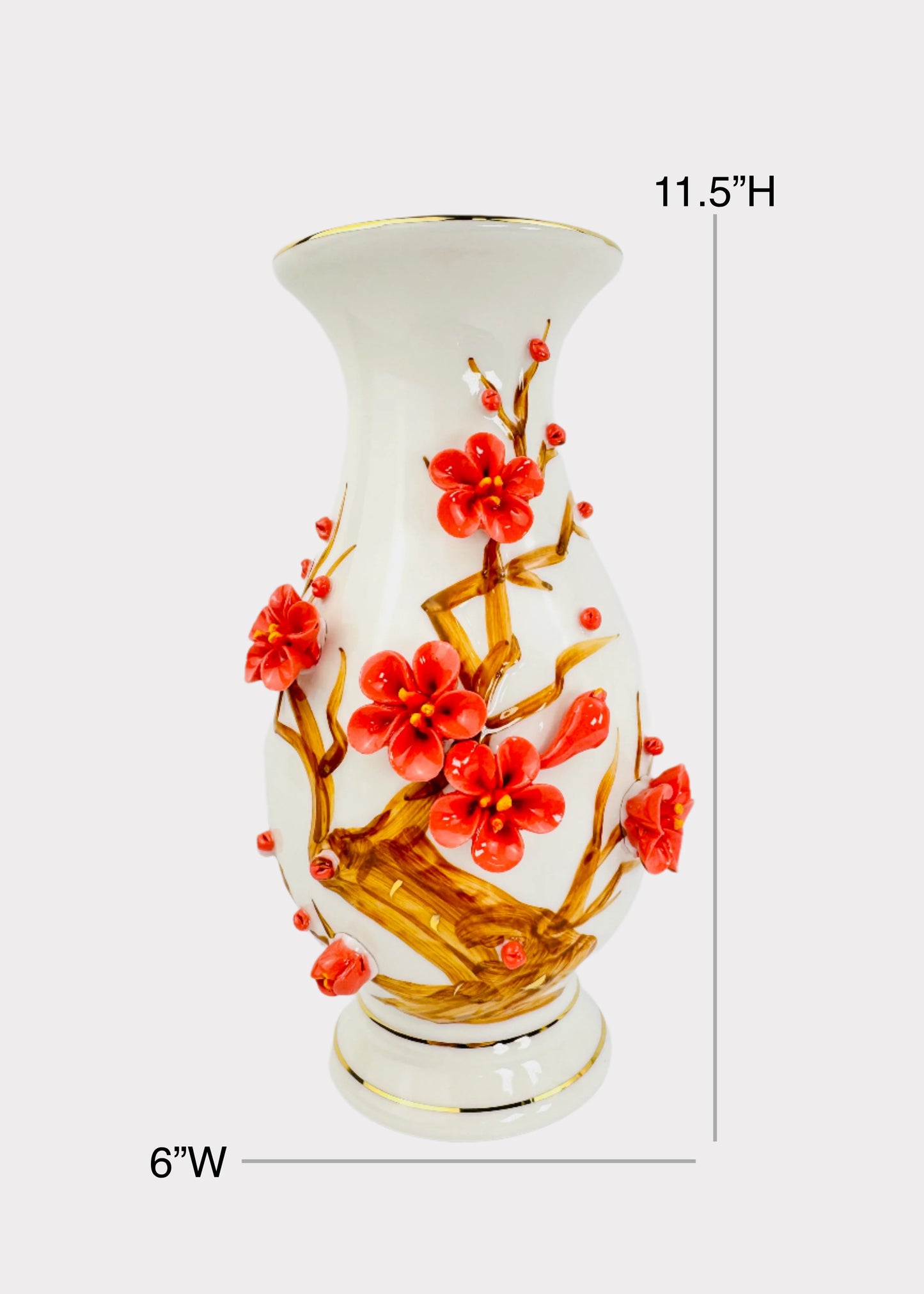 Red Blossom 3D - Altar Vase - Ceramic