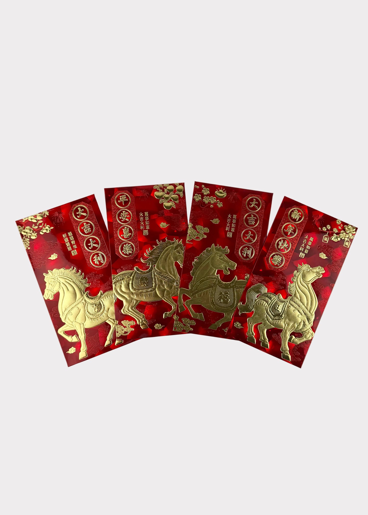 2026 Year of the Horse Holographic Red Envelopes - Pack of 6