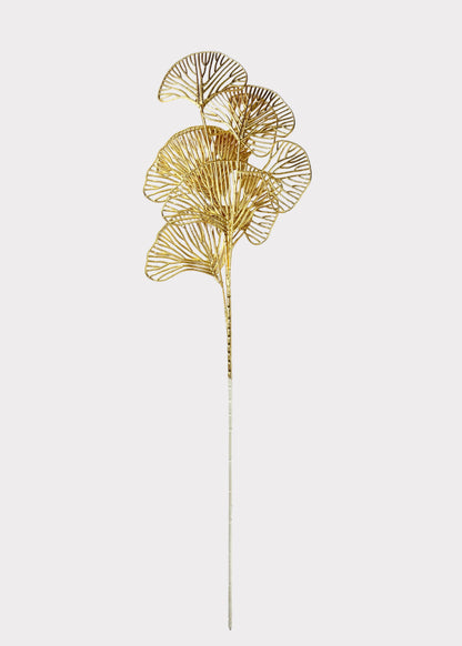 Gold Ginkgo Leaf Stem – Prosperity Lunar New Year Floral Accent
