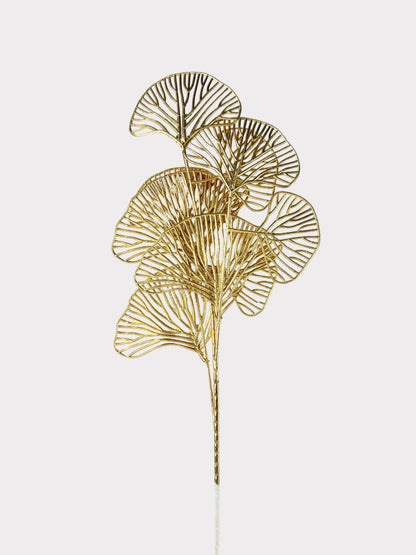 Gold Ginkgo Leaf Stem – Prosperity Lunar New Year Floral Accent