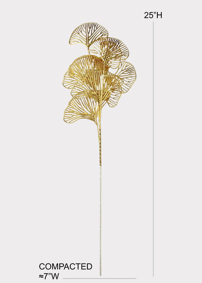 Gold Ginkgo Leaf Stem – Prosperity Lunar New Year Floral Accent