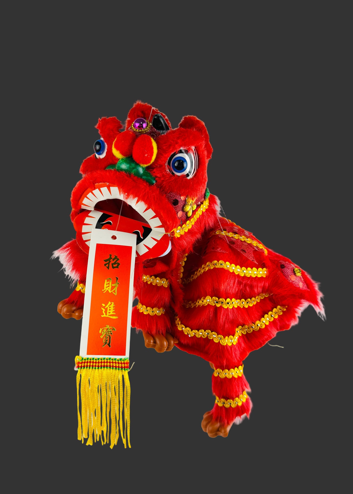 Lion Dance Puppet Figurine - Traditional Chinese Handheld Lion Puppet