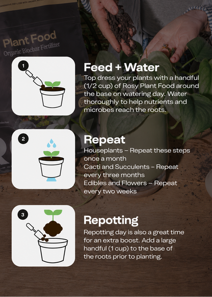 Rosy Soil Plant Food - Organic Microbially Active Fertilizer for Houseplants, Herbs & Flowers