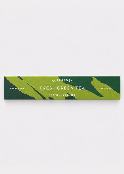 SCENTSUAL Fresh Matcha Incense Sticks & Holder - 30 Sticks