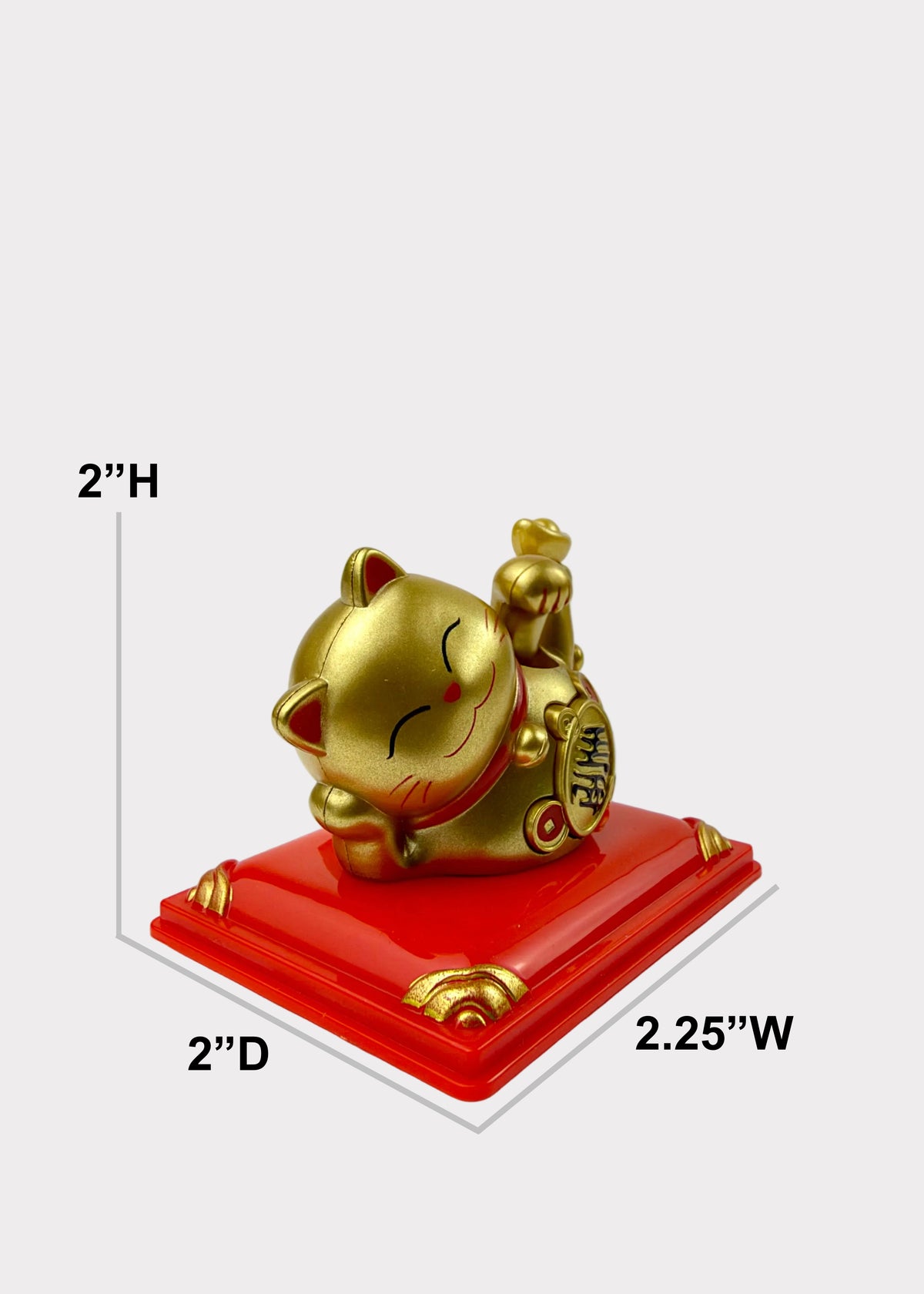 Solar Powered Relaxing Lucky Money Cat – Waving Fortune Cat with Gold Ingot