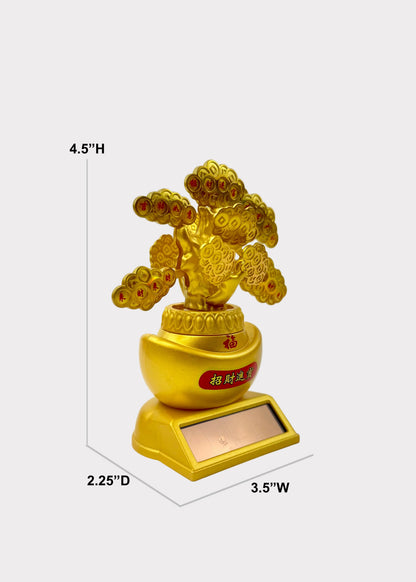 Solar Powered Swaying Golden Coin Money Tree