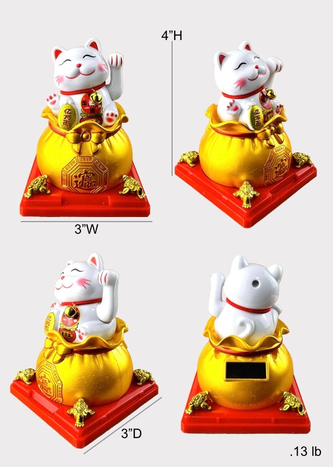 Solar Powered Money Cat – Wealth Bag – 2 Colors