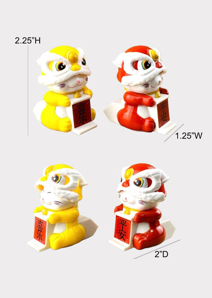 Solar Powered Money Cat – Lion Dance Outfit – Red or Yellow