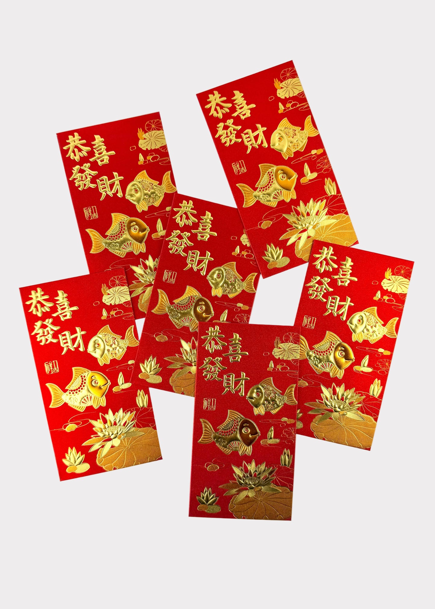 Shimmering Red Envelopes - Assorted Lucky Money Pack (6 Count)